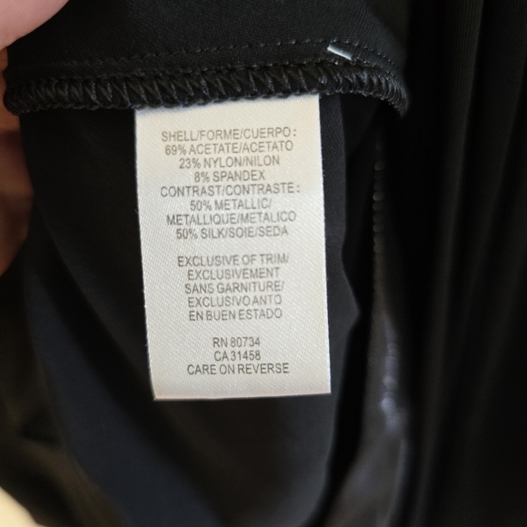 BCBGMAXAZRIA Runway Womens Black Dress Metallic Silk Blend - Picture 5 of 5